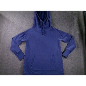 Earth Yoga Hoodie Mens XL Navy Pullover Organic Cotton Blend Kangaroo Pocket